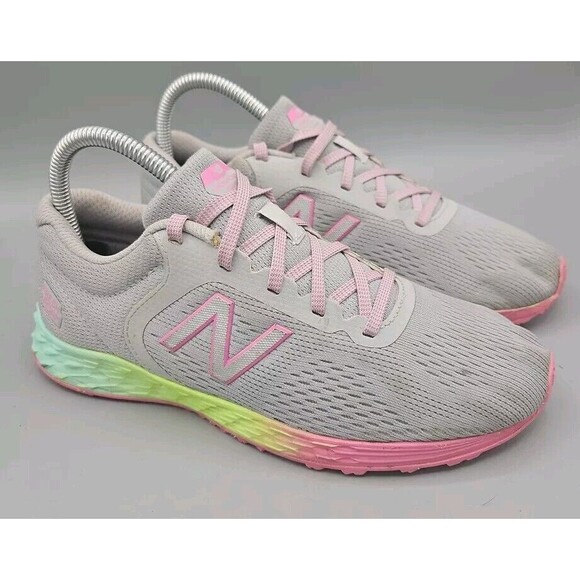 New Balance Shoes - Womens Size 5 New Balance Fresh Foam Arishi  Running Shoes Gray Pink Neon Green